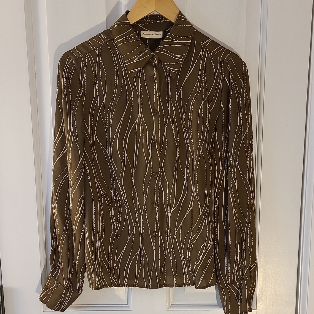 Amanda Smith Silk Button Down Blouse